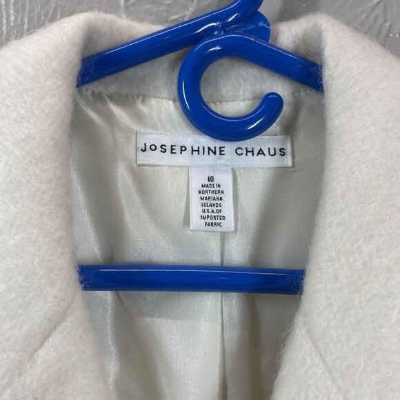 Women's Josephine Chaus Beige Open Front Wool Mohair Blazer Jacket Size 10 - Picture 2 of 6